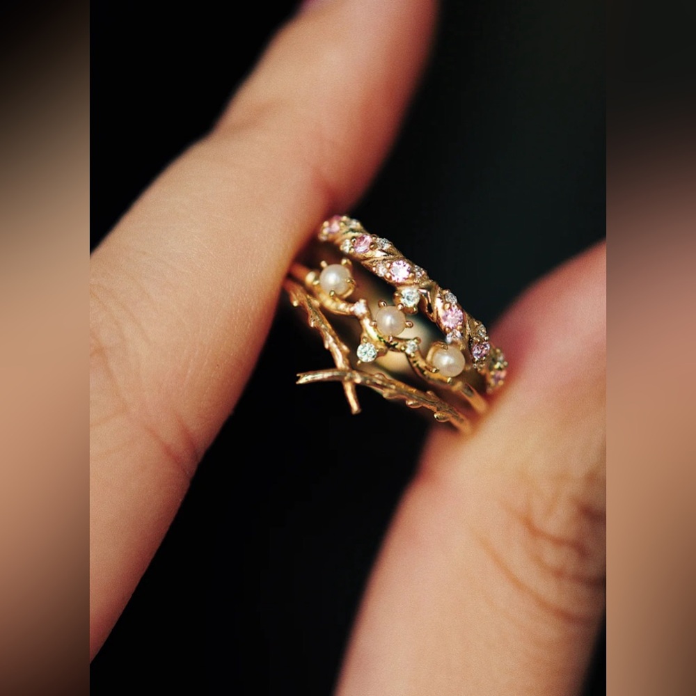 Sofia Zakia Saturn’s Garland Ring, Rose Gold, Size 5 - Picture 6 of 10